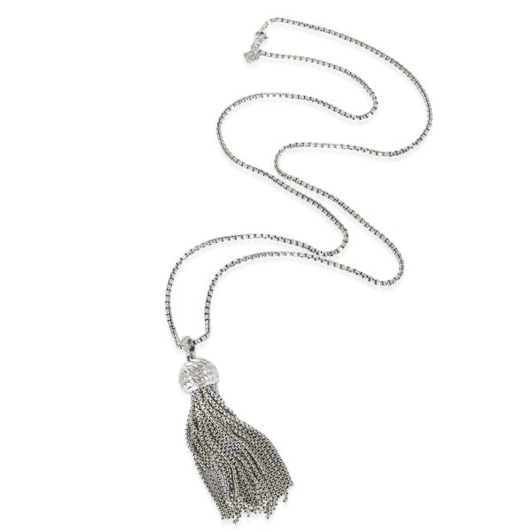 135783 pv a32a5bf8 b4b4 480d 881f b28c1605c7e9 David Yurman Cable Diamond Tassel Pendant in Sterling Silver