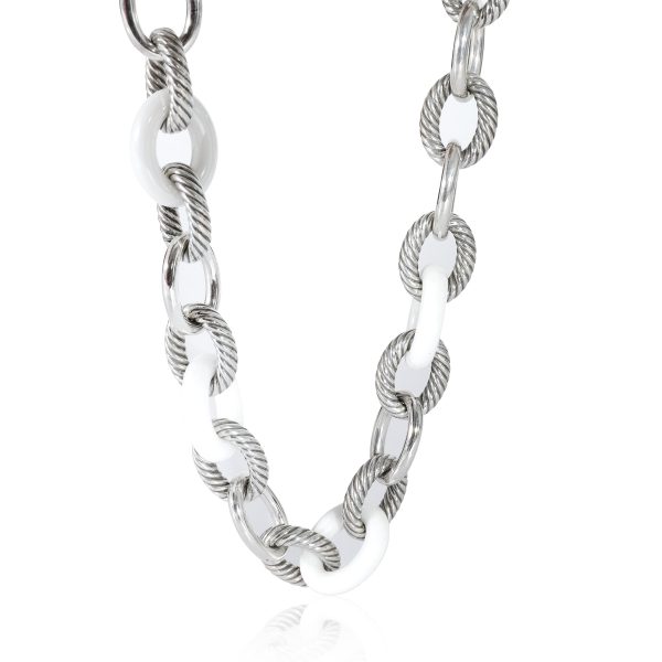 135787 fv d650d599 ea8b 4a92 9896 599b0cf2e03d David Yurman Oval Link Necklace in Sterling Silver With Ceramic