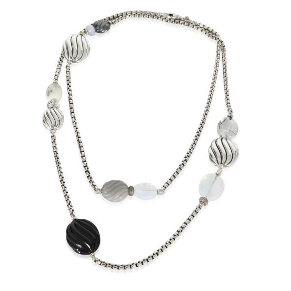 135790 pv David Yurman Rock Crystal Moonstone Onyx Chalcedony Necklace in Silver