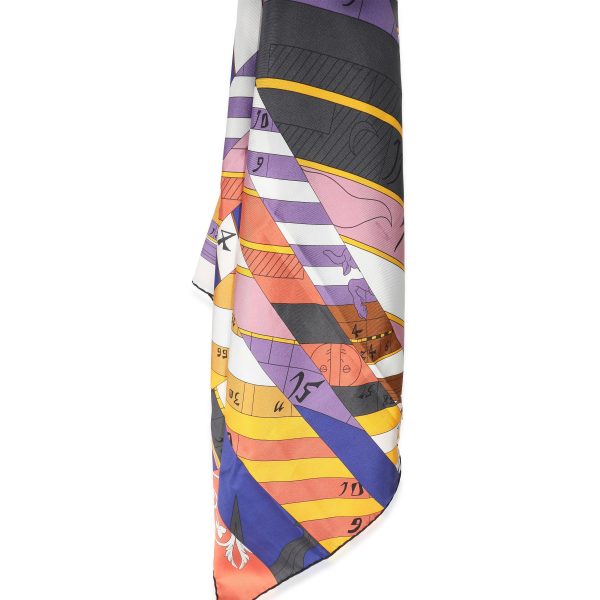 135830 sv 44c0522c 28fe 4382 a3e7 14a0a766396c Hermès Purple Yellow Silk Astrologie Nouvelle Scarf 140