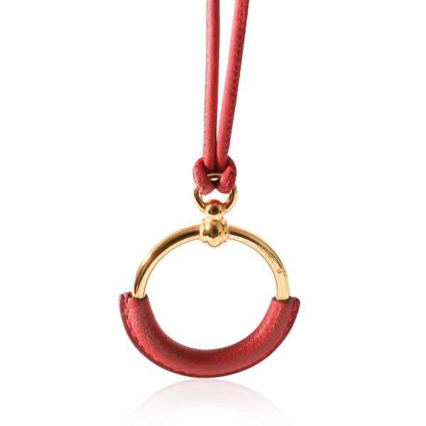 135835 bv Hermès Petite Loop Leather Gold Plated Pendant