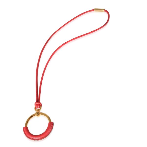 135835 pv Hermès Petite Loop Leather Gold Plated Pendant