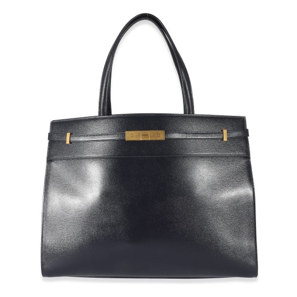 135862 fv Saint Laurent Navy Blue Calfskin Medium Manhattan Shopper Tote