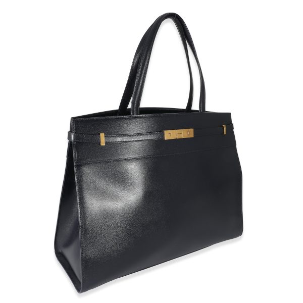 135862 pv Saint Laurent Navy Blue Calfskin Medium Manhattan Shopper Tote