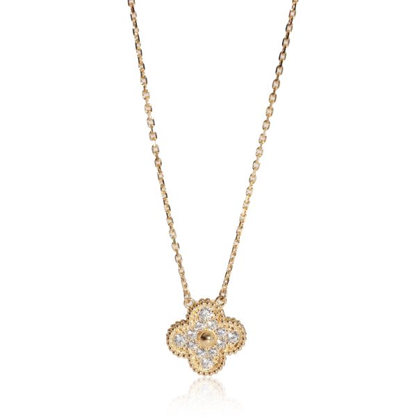 135935 fv 2061dd78 b028 44cf adae 3185487fc04b Van Cleef Arpels Vintage Alhambra Diamond Pendant in 18k Yellow Gold 048 CTW