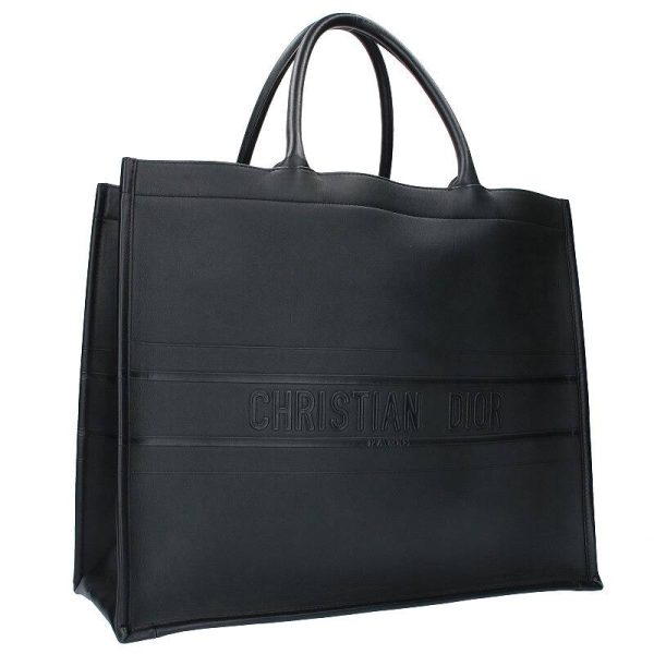 15050 230310 0038 1 Christian Dior Leather Book Tote Bag Black Handbag