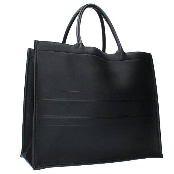 15050 230310 0038 2 Christian Dior Leather Book Tote Bag Black Handbag