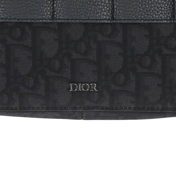 15052 231201 0381 3 Christian Dior Oblique All Over Pattern Trotter Nylon Shoulder Bag Black