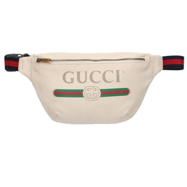 15054 231102 0035 1 Gucci Vintage Logo Print Leather Belt Waist Bag Off White