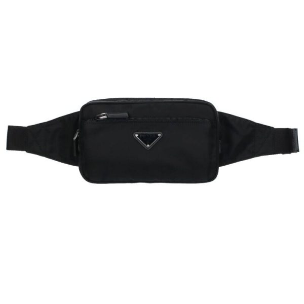 15054 231125 0276 1 Prada Re nylon Triangle Plate Body Waist Bag Black