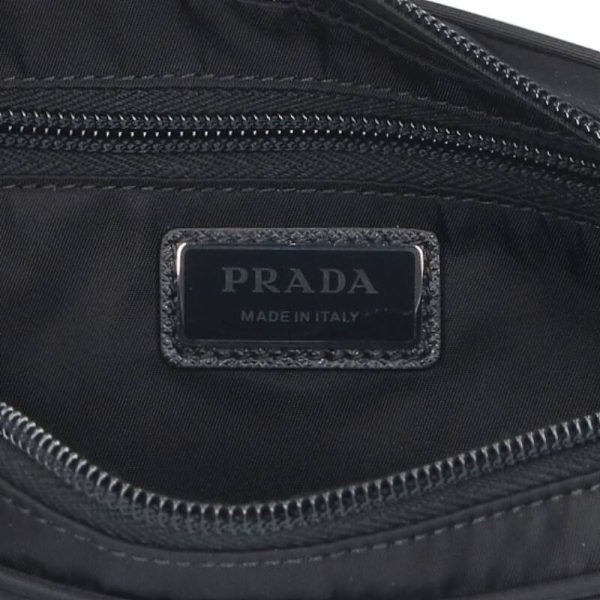 15054 231125 0276 3 Prada Re nylon Triangle Plate Body Waist Bag Black