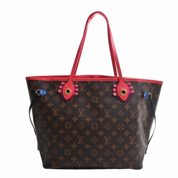 2 Louis Vuitton Neverfull MM Monogram Totem Tote Bag Brown