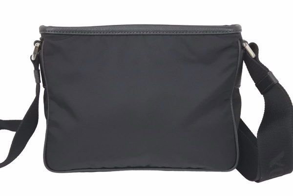 2 Prada Shoulder Bag Nylon Leather Black