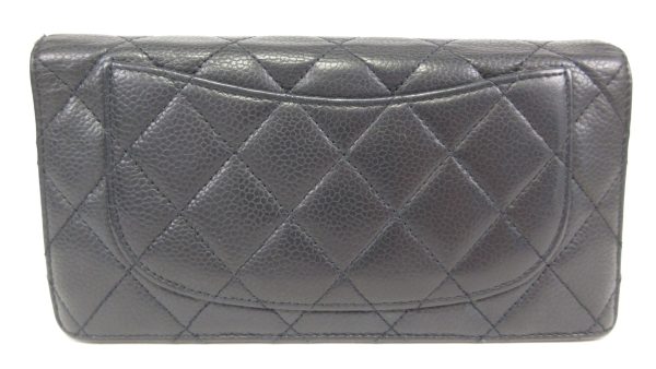 2 Chanel Caviar Leather Matelasse Wallet Black