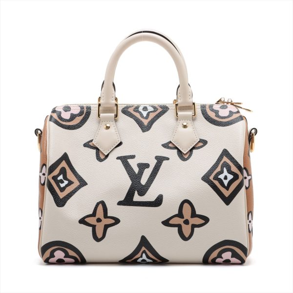 2 Louis Vuitton Heart Speedy 25 Bandouliere Crème White