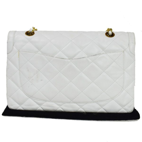 2 Chanel CC Matelasse Chain Shoulder Bag Leather White