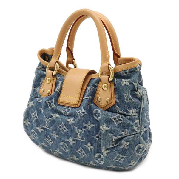 2 Louis Vuitton Monogram Denim Pleaty Handbag Mini Bag Blue