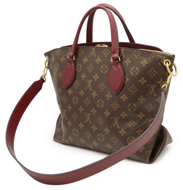 2 Louis Vuitton Monogram Flower Zipped MM Bordeaux