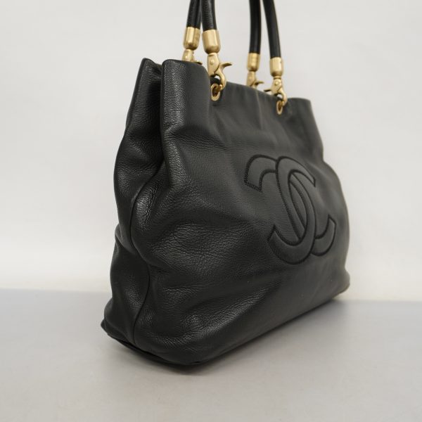 2 Chanel Tote Bag Leather Black