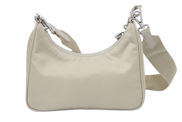 3 Prada Prada Shoulder Bag Beige Silver Hardware