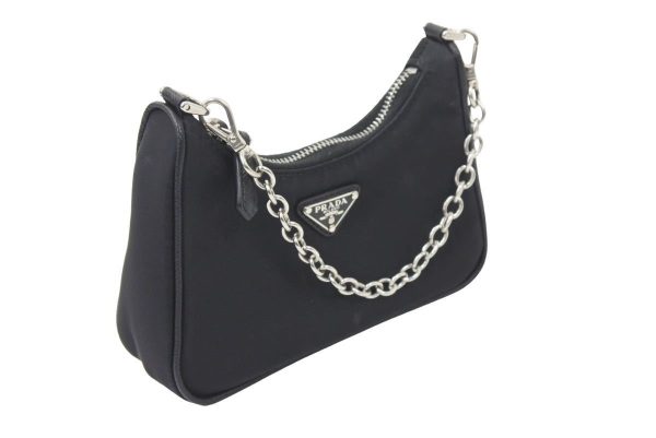 3 Prada Mini Bag Handbag Silver Black