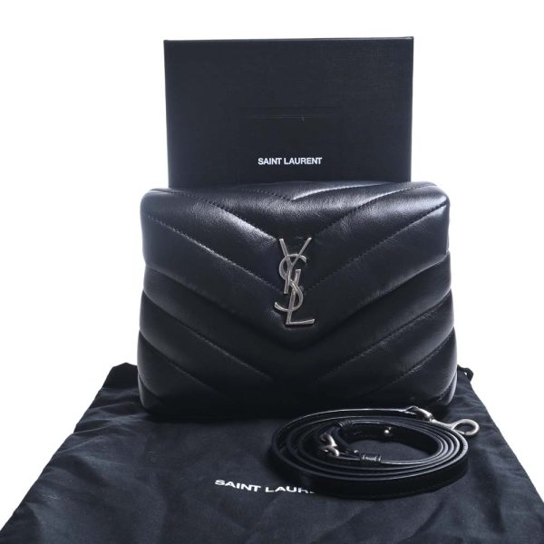 3 Saint Laurent Leather Shoulder Bag Black