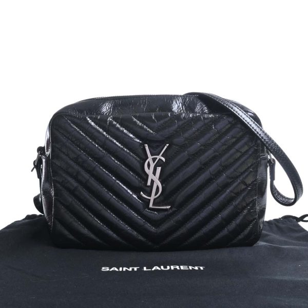 3 Saint Laurent Leather Shoulder Bag Black