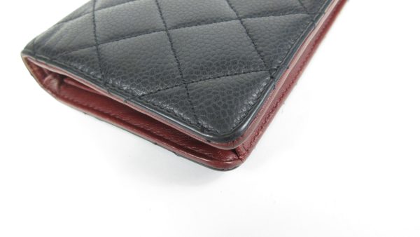 3 Chanel Caviar Leather Matelasse Wallet Black