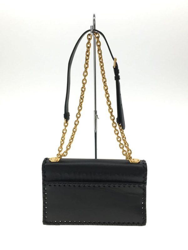 3 Christian Dior Montaigne Chain Shoulder Bag Calfskin Leather Black