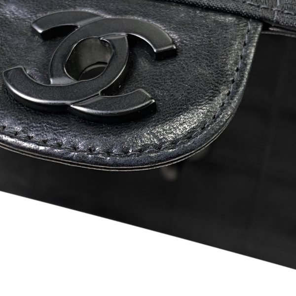 3 Chanel Chocolate Coco Mark Chain Nylon Jacquard Black