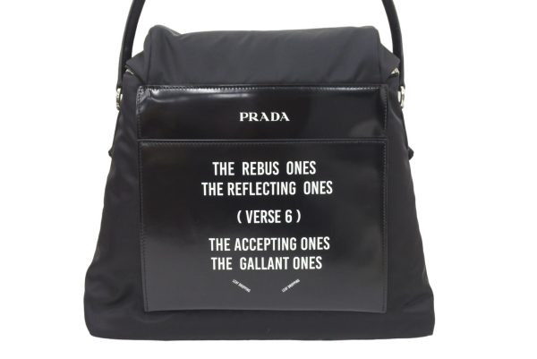 4 Prada Handbag Hobo Chignon Black Silver