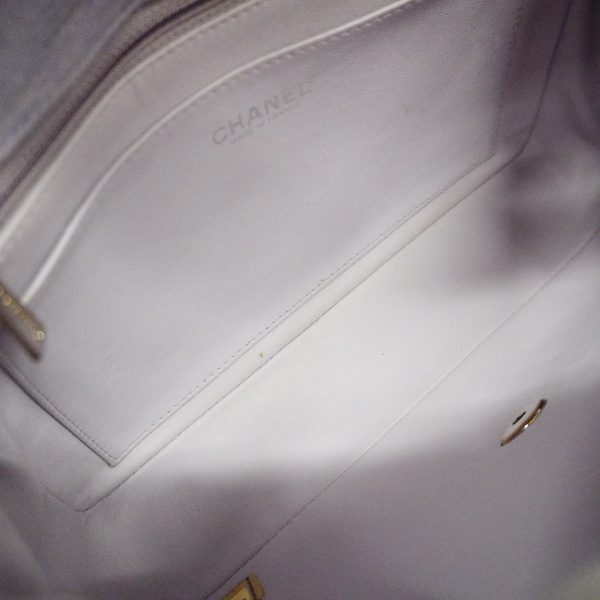 4 Chanel Shoulder Bag Matelasse Chain Cotton Purple Silver