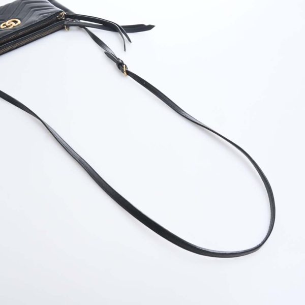 4 Gucci GG Marmont Leather Shoulder Bag Black