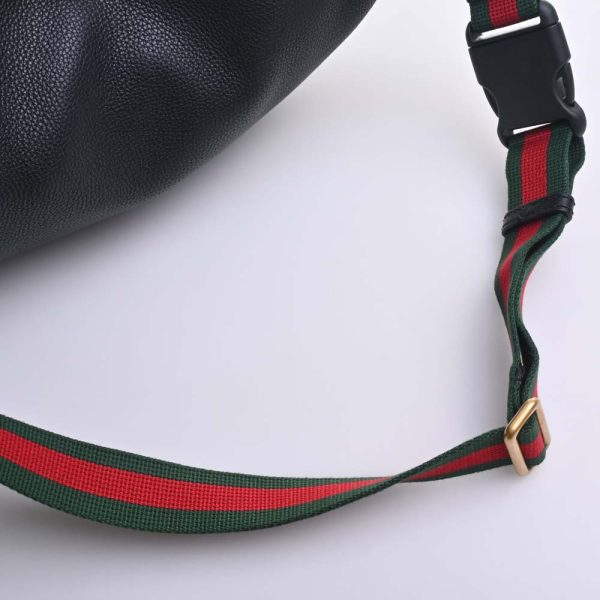 4 Gucci Leather Body Waist Shoulder Bag Black