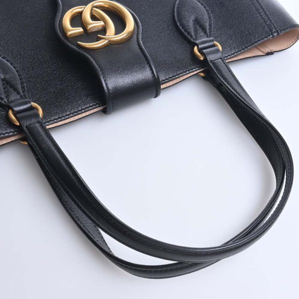 5 Gucci Leather Double G Small Tote Bag Black