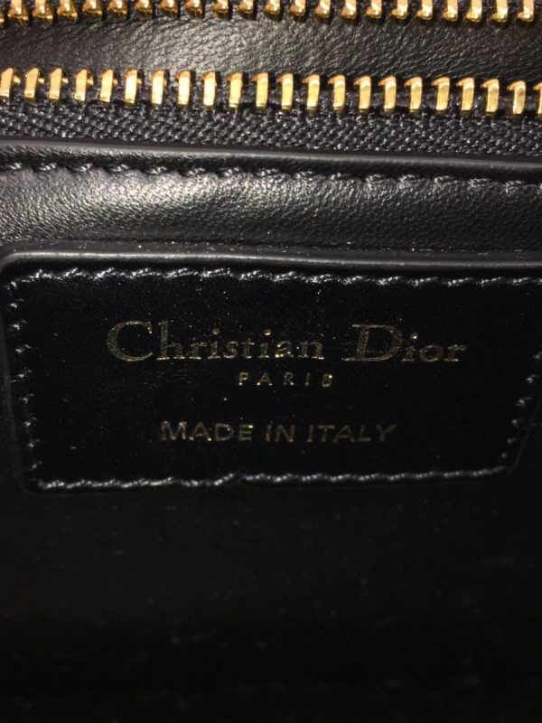 5 Christian Dior Montaigne Chain Shoulder Bag Calfskin Leather Black