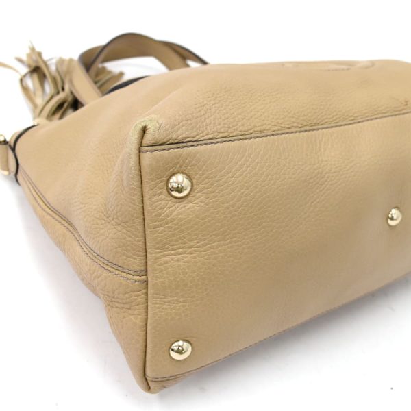 5000049884102523 5 Gucci Soho Interlocking G 2way Handbag Tassel Leather Beige
