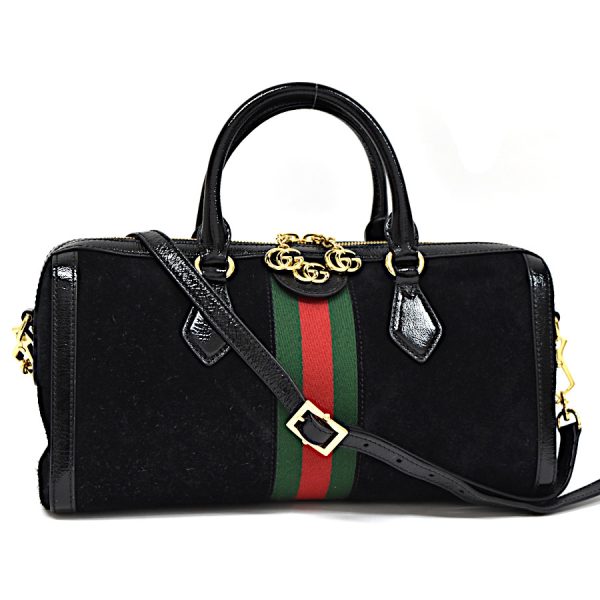 5000049884102814 1 Gucci 2way Handbag Ophidia Suede X Patent Black