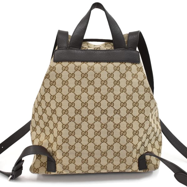 5000049884103076 3 Gucci Backpack Rucksack GG Canvas Leather Beige Brown