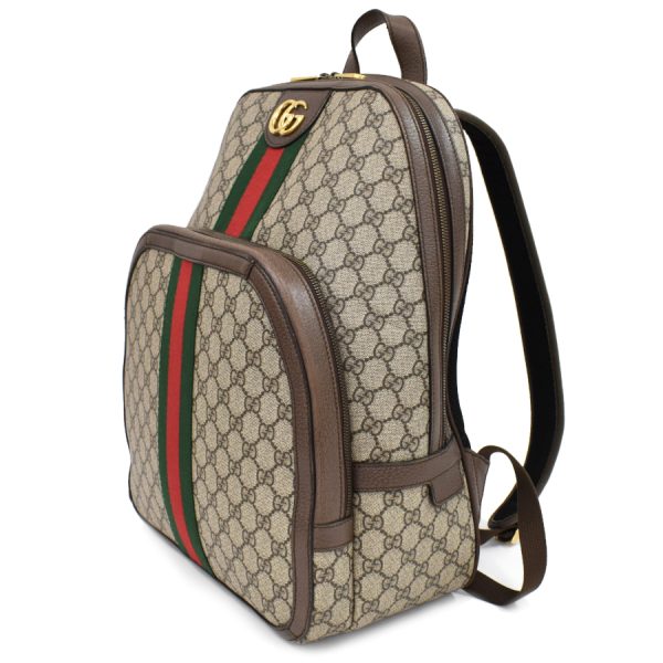 5000049884103095 2 Gucci Ophidia Medium Backpack Rucksack GG Supreme Beige Ebony