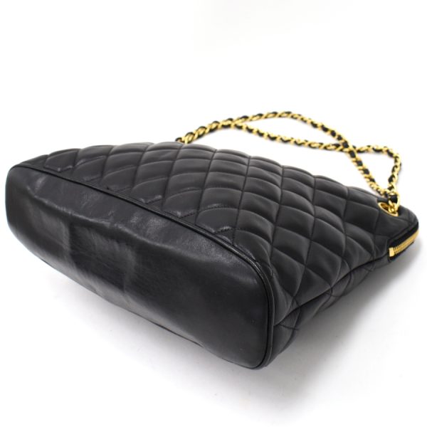 5000065884102216 5 Chanel Chain Shoulder Bag Matelasse Lambskin Leather Black Gold Hardware