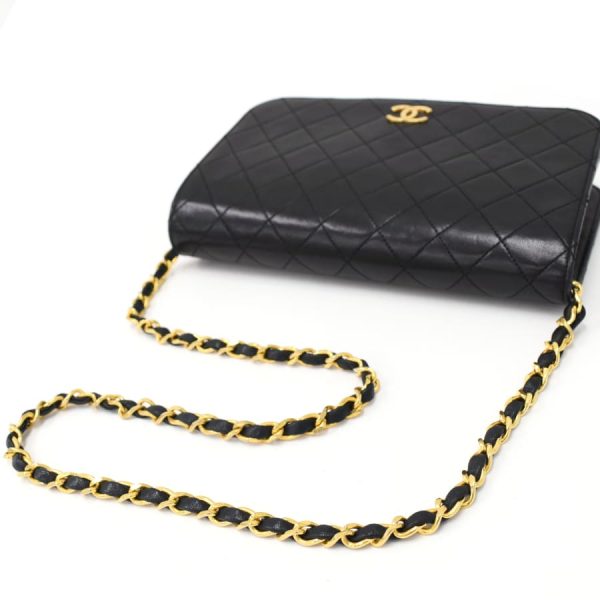 5000065884102292 7 Chanel Chain Shoulder Bag Matelasse Coco Mark Lambskin Leather Black Crossbody