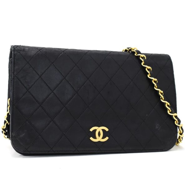 5000065884102334 1 Chanel Chain Shoulder Bag Matelasse Coco Mark Leather Black Gold Hardware