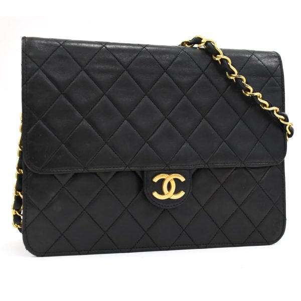 5000065884102349 1 Chanel Chain Shoulder Bag Single Flap Matelasse Leather Black