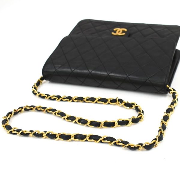 5000065884102349 7 Chanel Chain Shoulder Bag Single Flap Matelasse Leather Black