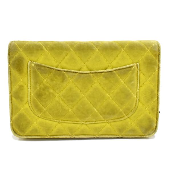 5000065884102383 3 Chanel Chain Shoulder Bag Wallet Mini Matelasse Coco Mark Velor Yellow