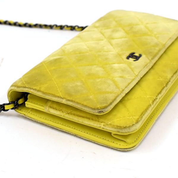 5000065884102383 5 Chanel Chain Shoulder Bag Wallet Mini Matelasse Coco Mark Velor Yellow