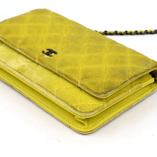 5000065884102383 6 Chanel Chain Shoulder Bag Wallet Mini Matelasse Coco Mark Velor Yellow