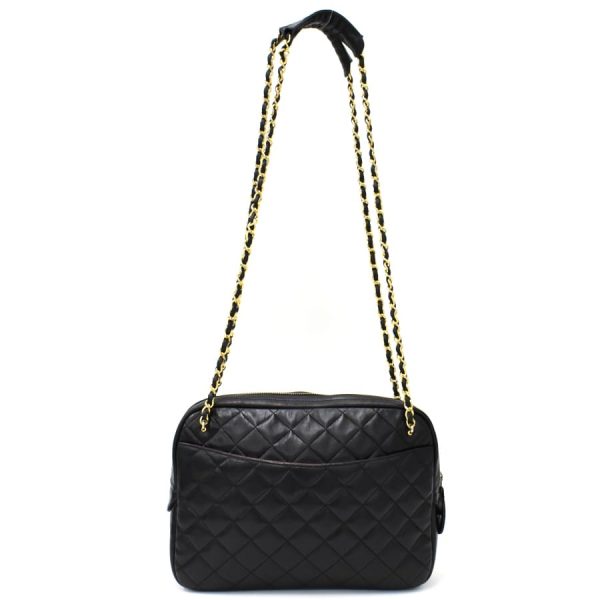 5000065884102398 3 Chanel Chain Shoulder Bag Matelasse Coco Mark Leather Black