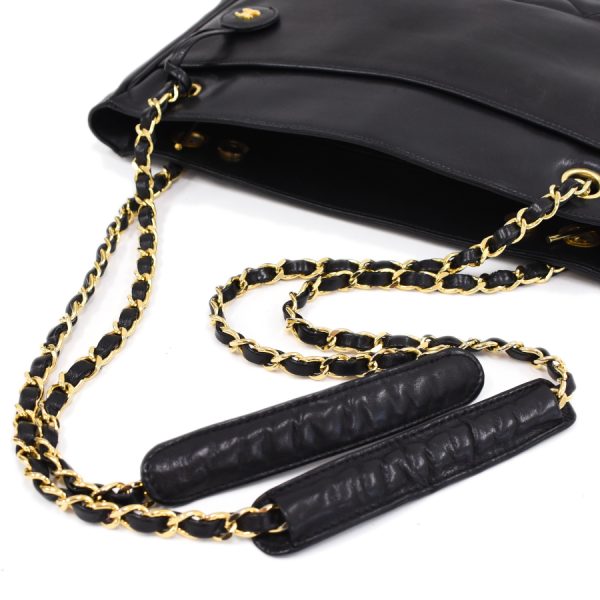 5000065884102421 7 Chanel Chain Shoulder Bag Matelasse Lambskin Leather Black Gold Hardware